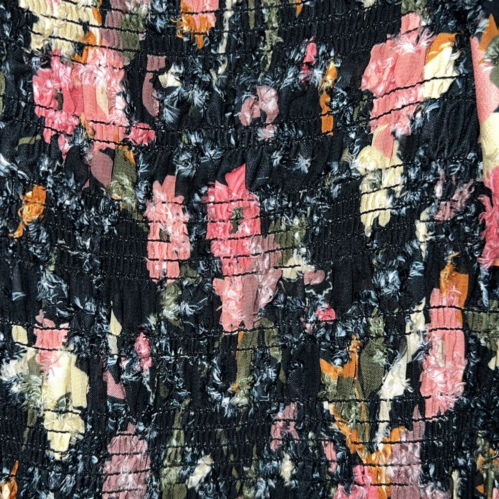 Tanya Taylor Glenda Floral Mini Dress Size M (8-9) in Black and Pink - Picture 8 of 12